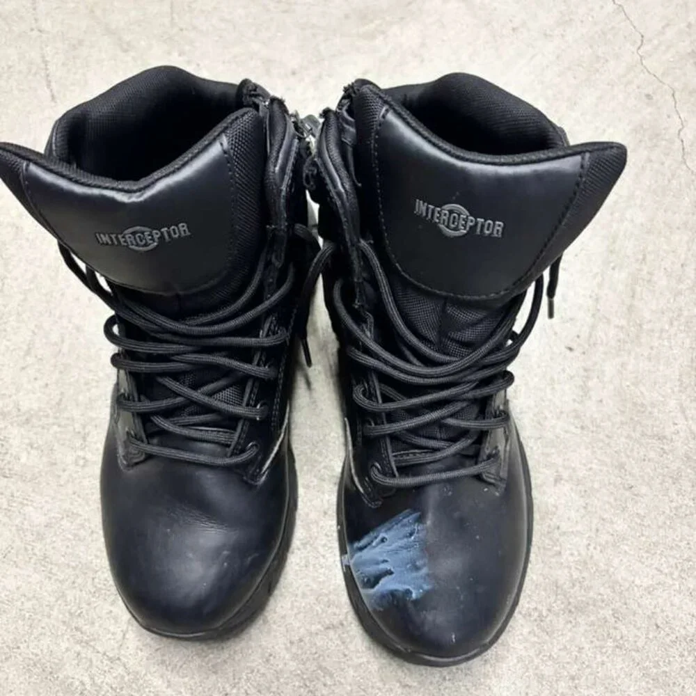 Interceptor Men’s Work Boots, Size 9 - Black (A2)